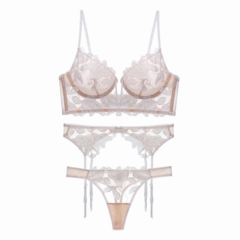 
                      
                        Plunge Embroidered Bra Lingerie Set
                      
                    