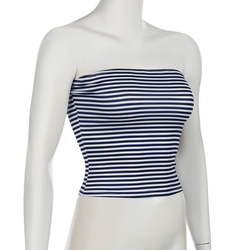 
                      
                        Striped Basic Tube Top
                      
                    