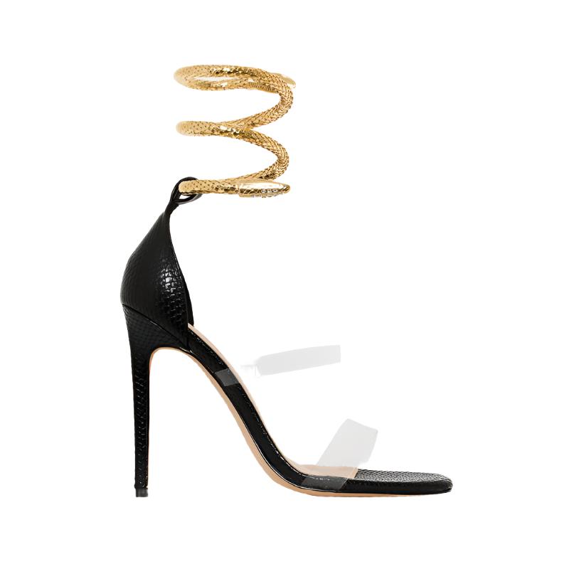 PVC Strap Snake Coil Heels