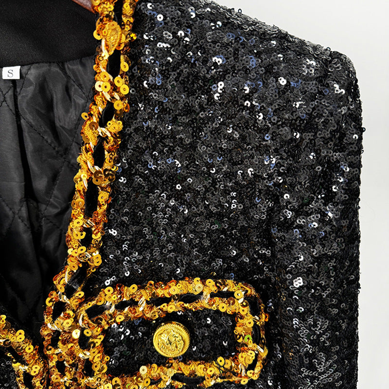 
                  
                    Chain Trim Sequin Jacket
                  
                