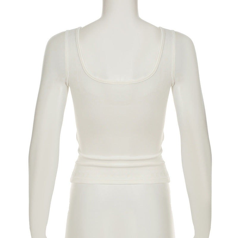 
                  
                    Studded Trim Square Neckline Tank Top
                  
                