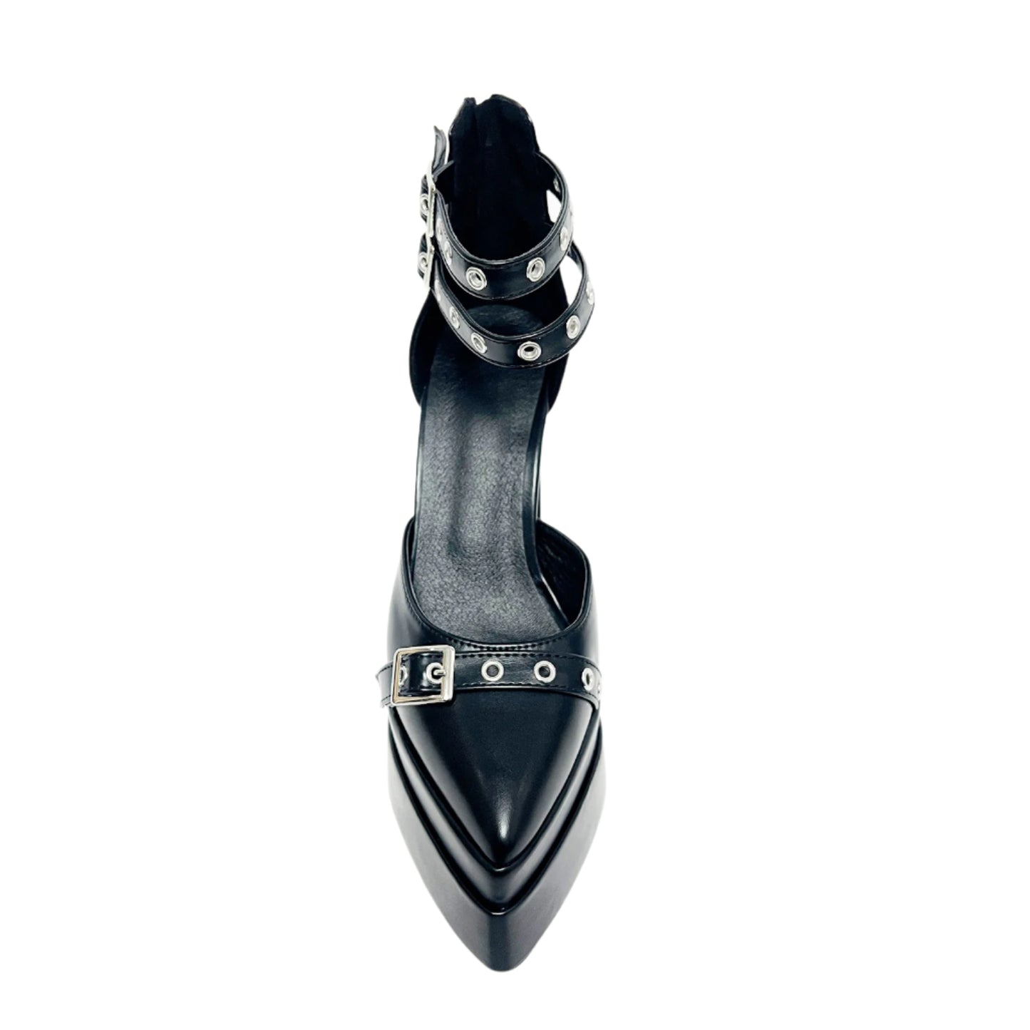 Double Belt Buckle Strap Platform Heels