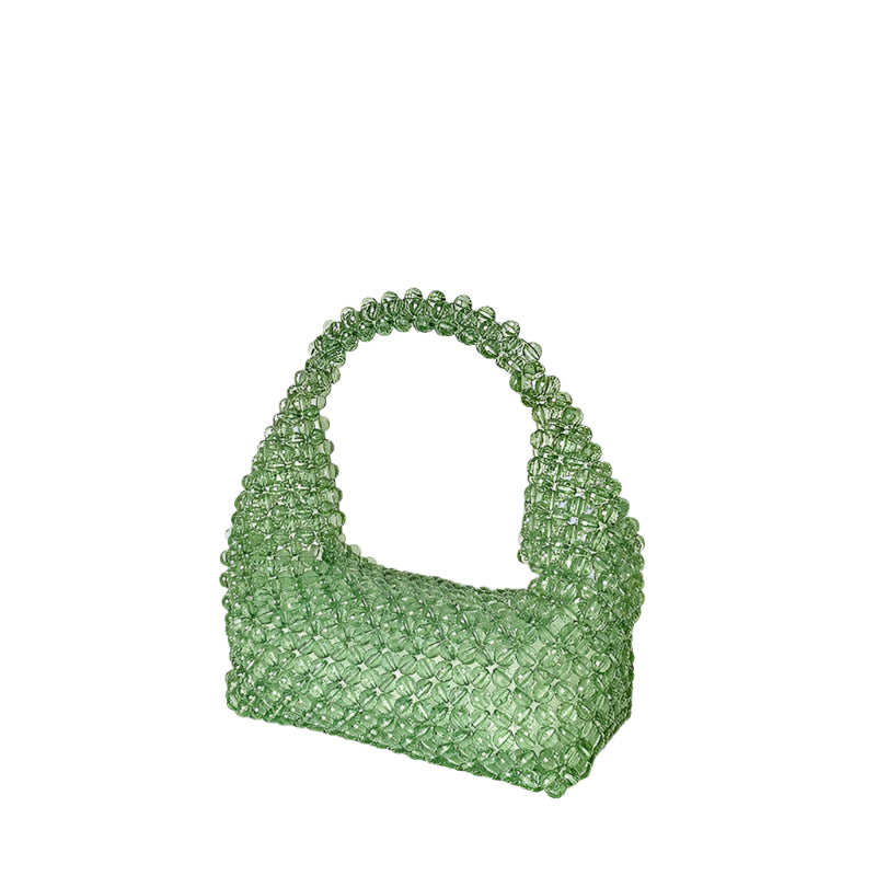 Hand Woven Acrylic Bead Mini Underarm Bag