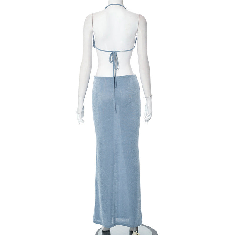 
                      
                        Draped Halter Top and Matching Skirt Set
                      
                    