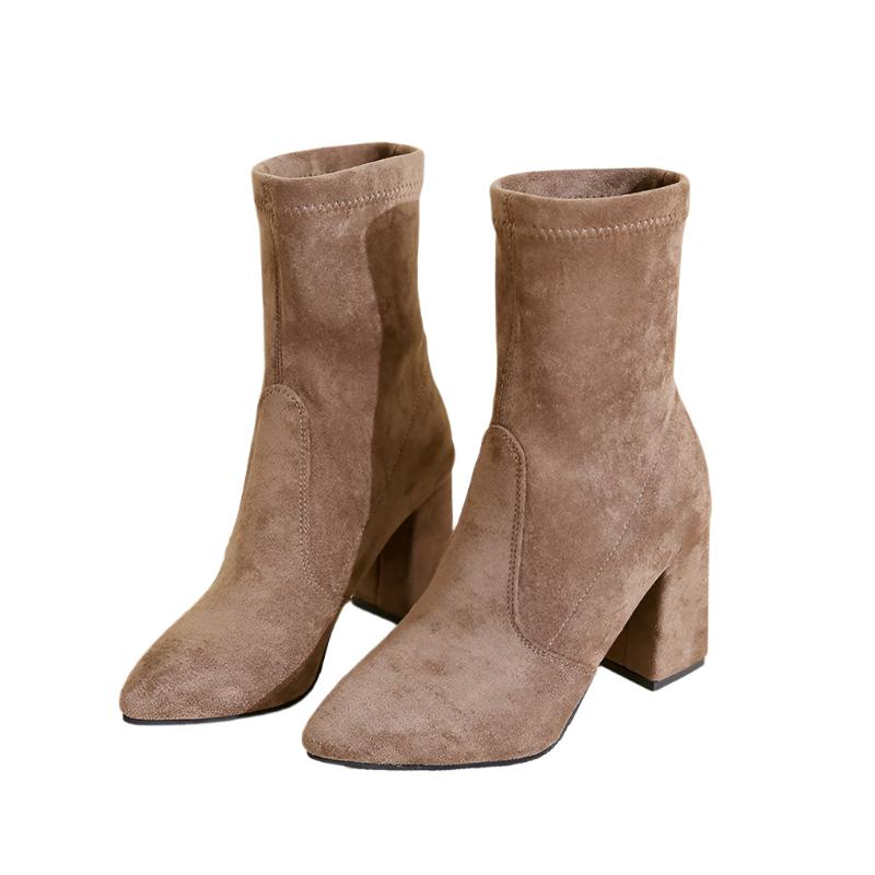 Suede Chunky Heel Ankle Boots