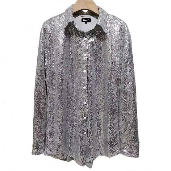 
                  
                    Button Down Sequin Blouse
                  
                