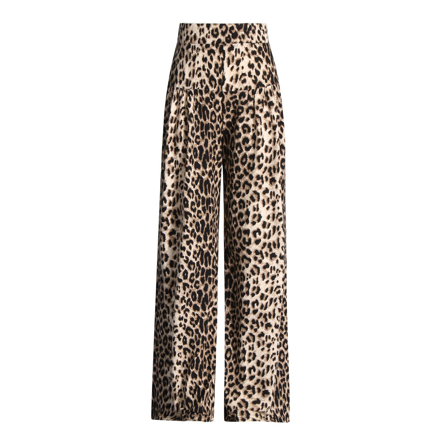 Leopard Print High Waist Wide Leg Pants