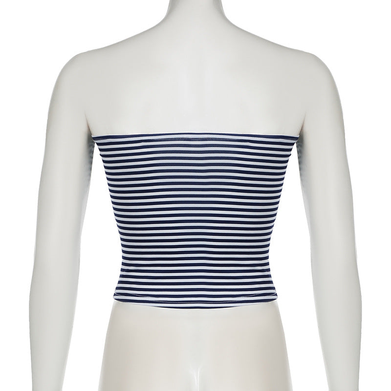 
                      
                        Striped Basic Tube Top
                      
                    