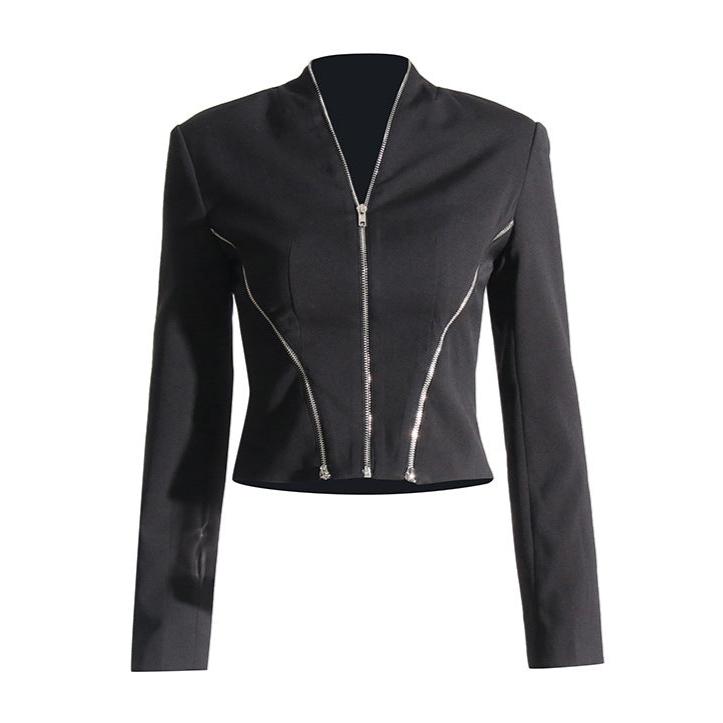 
                      
                        Exposed Zippers Structured Jacket
                      
                    