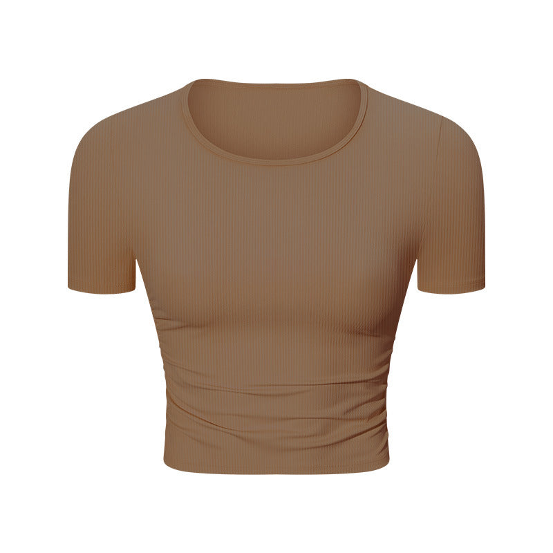 
                      
                        Ruched Side Short Sleeve Yoga Top
                      
                    