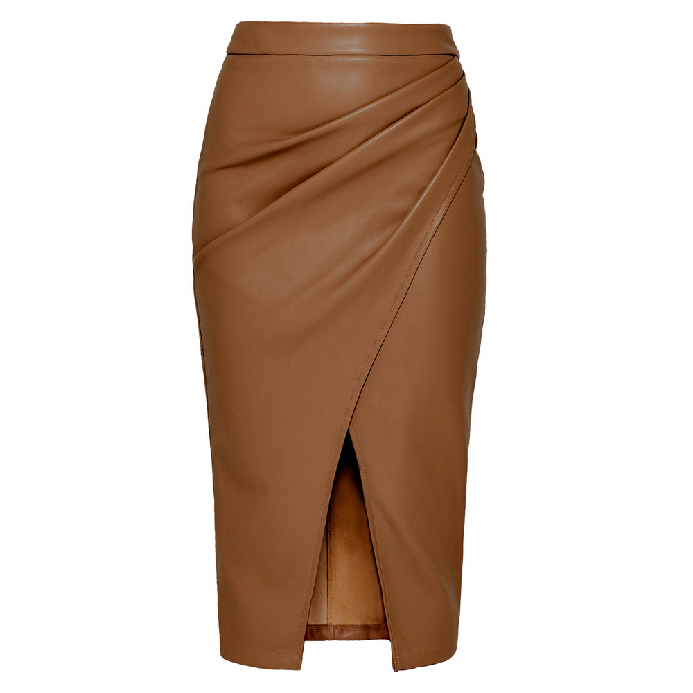 
                      
                        Slit Front High Waist PU Midi Skirt
                      
                    