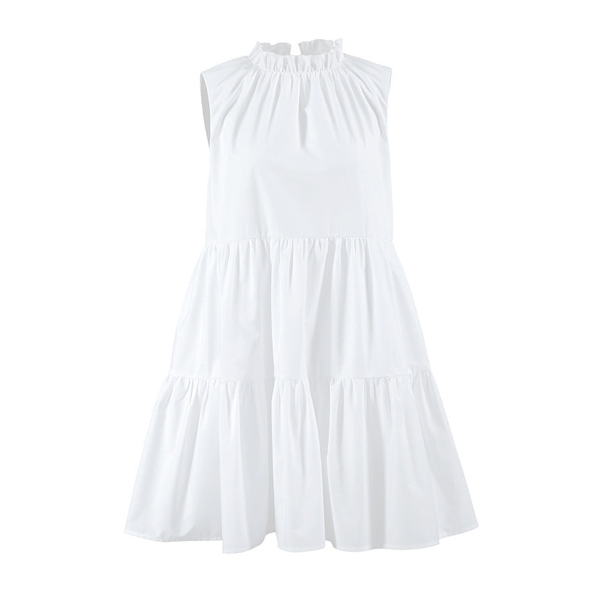 Mock Neck Tiered Mini Dress