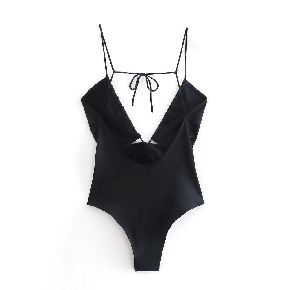 
                      
                        Cross Front Peek-A-Boo Cut out Bodysuit
                      
                    