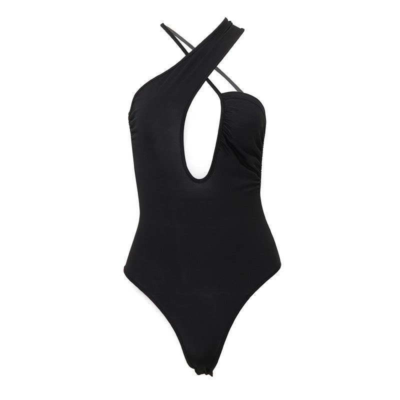 Peek-A-Boo Halter Bodysuit