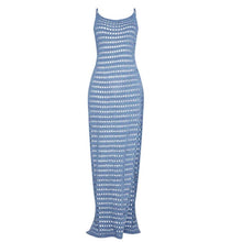  Crochet Double High Slit Beach Maxi Dress