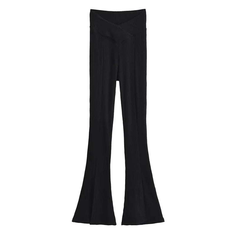 
                      
                        V-Cut Flared Knit Pants
                      
                    