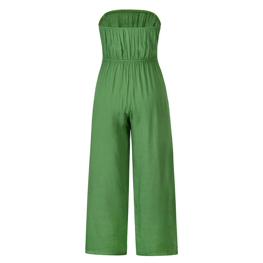 
                      
                        Strapless Loose Fit Belted Jumpsuit
                      
                    