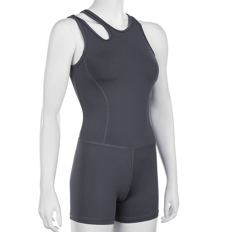 
                  
                    Slit Strap Quick Dry Sporty Romper
                  
                