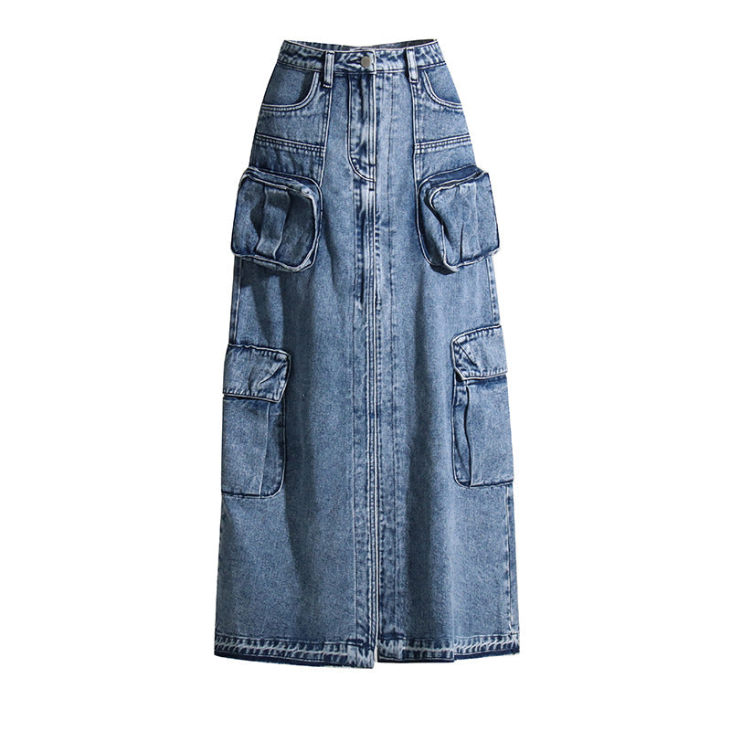 
                      
                        Cargo Denim Midi Skirt
                      
                    