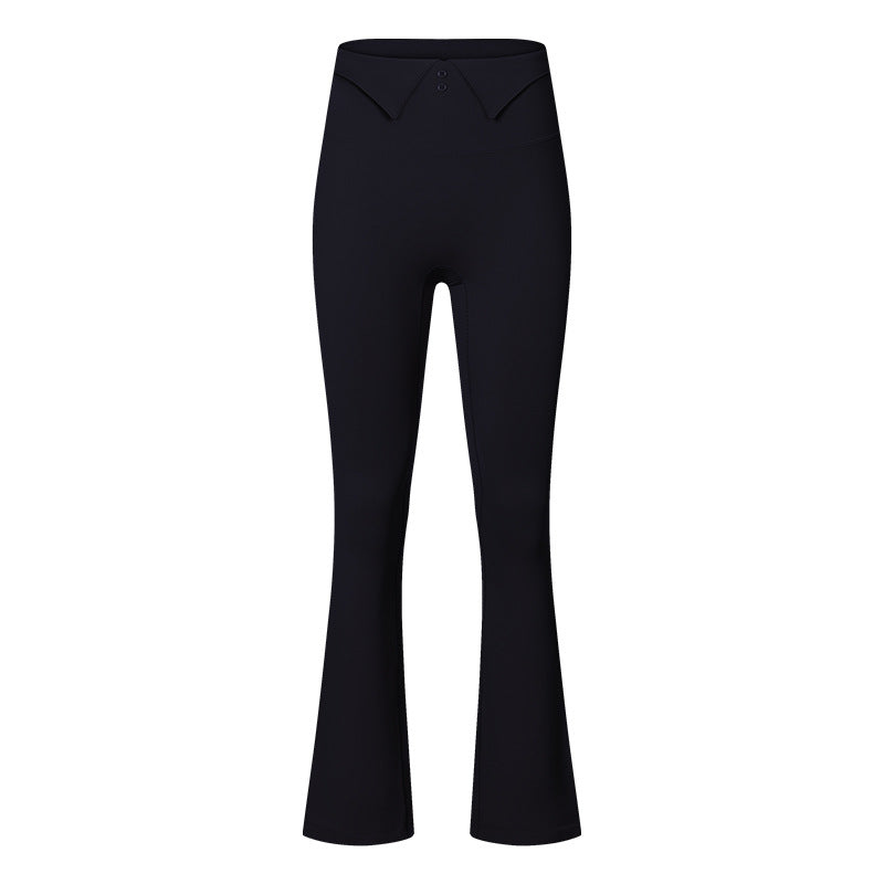 
                  
                    Button Front Fold Over Trim Yoga Pants
                  
                