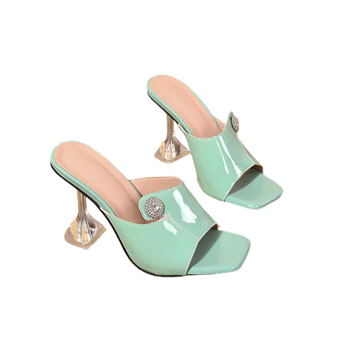 Open Toe Clear  Pyramid Heels