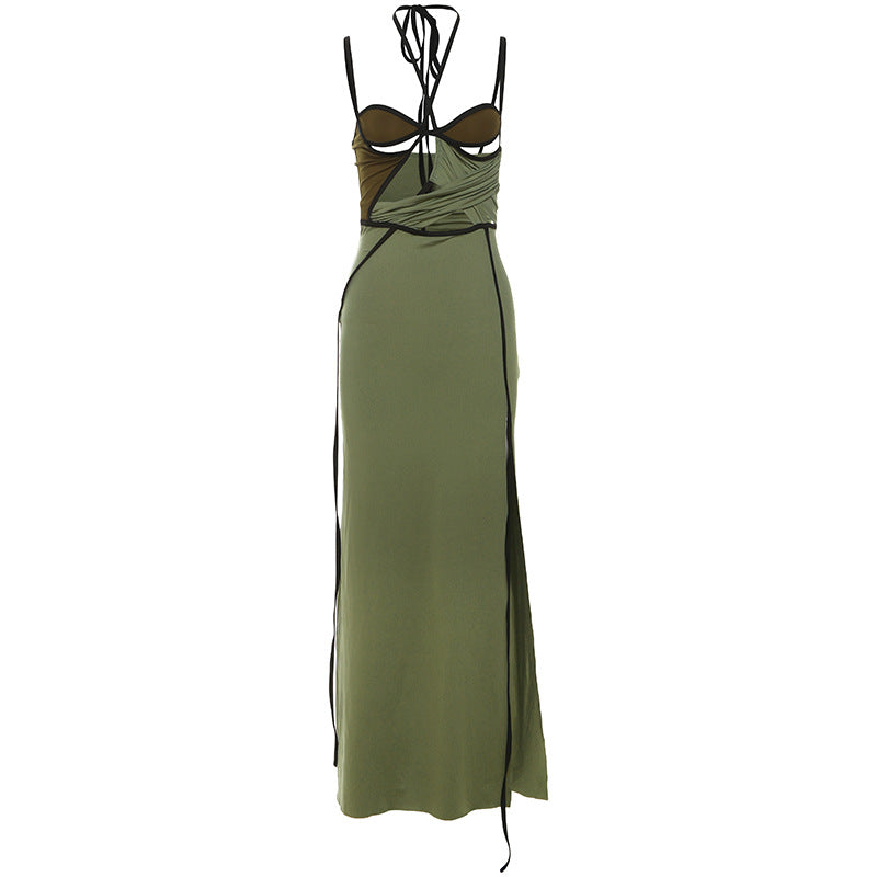 
                      
                        Spaghetti Strap Halter Cut Out Maxi Dress
                      
                    