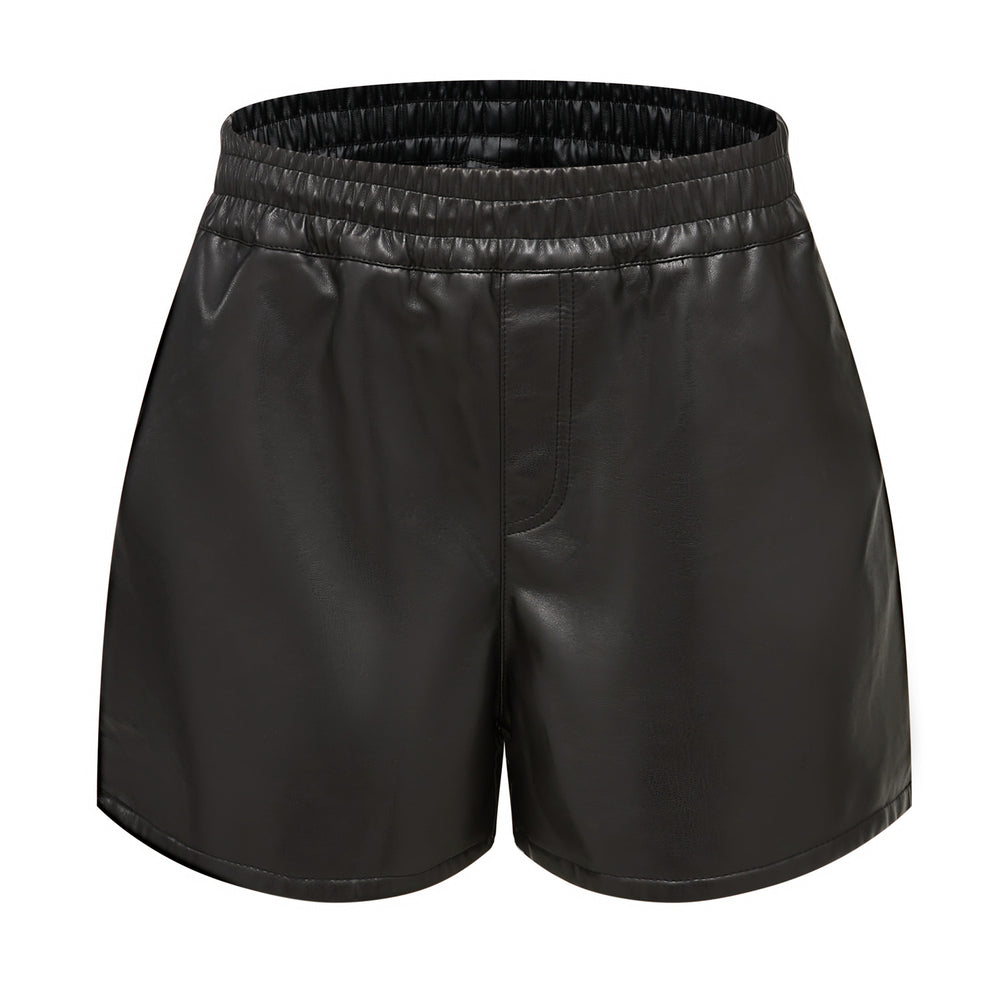 
                      
                        Elastic Waistband Faux Leather Shorts
                      
                    