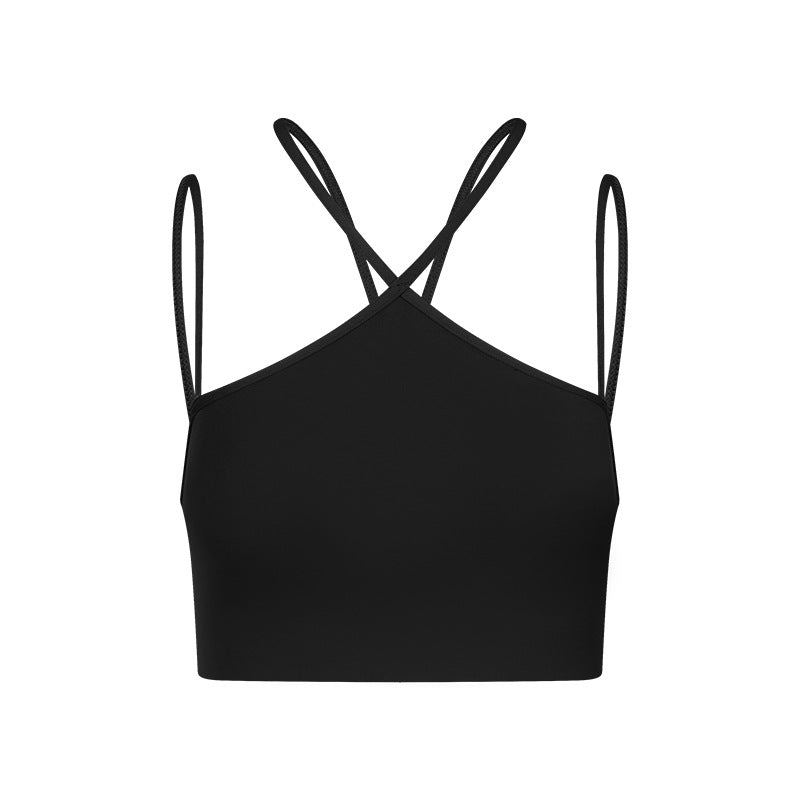 
                      
                        Cross Front Strap Cropped Yoga Tank
                      
                    