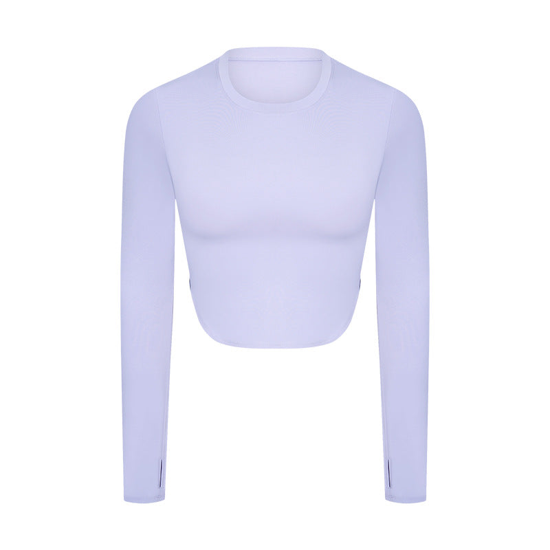 
                      
                        Crew Neck Long Sleeve Thumbhole Yoga Tee
                      
                    