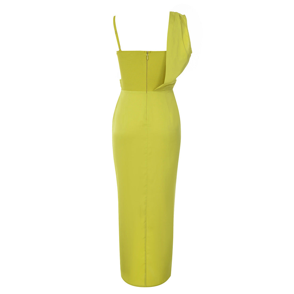 Asymmetric Strap Bandage Maxi Dress