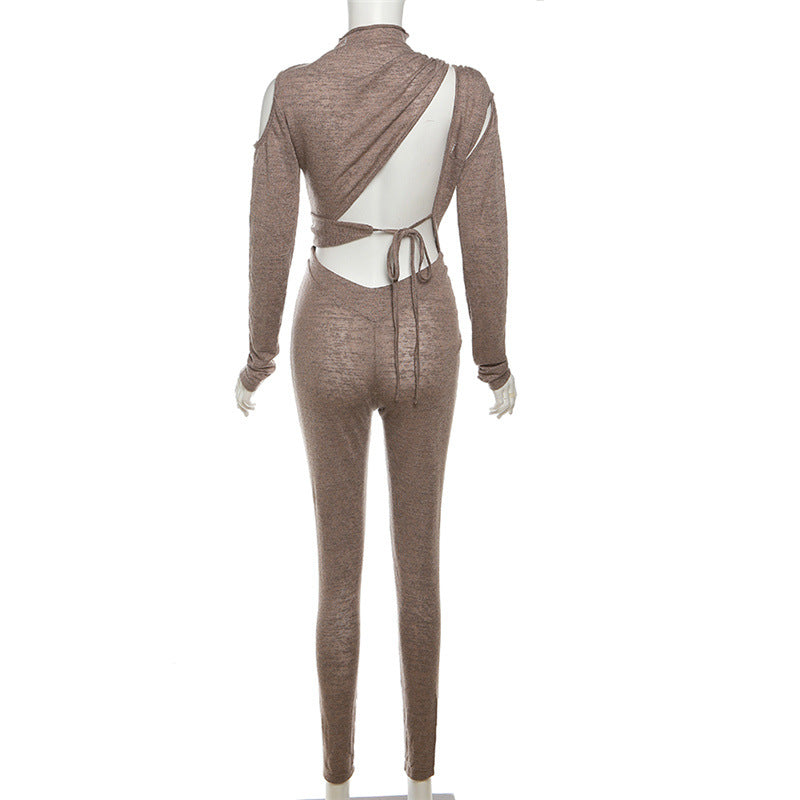 
                      
                        Cut Out Tied Back Long Sleeve Jumpsuit
                      
                    