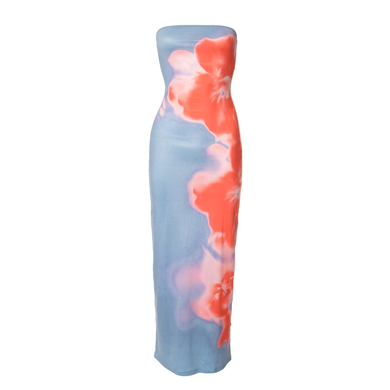 
                  
                    Floral Print Strapless Maxi Dress
                  
                