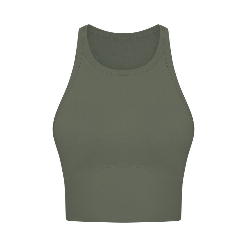 
                  
                    High Neckline Razor Back Work Out Tank
                  
                