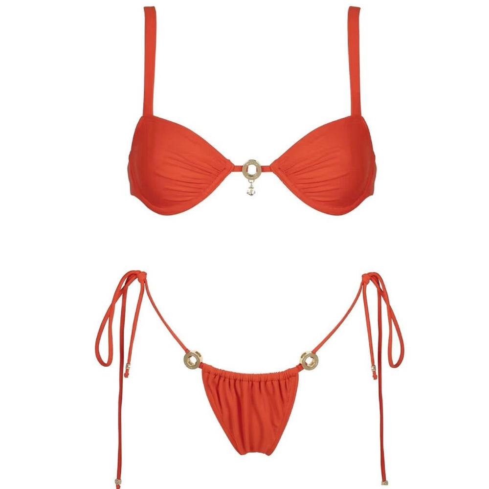 Underwire Spaghetti Strap Bikini Set