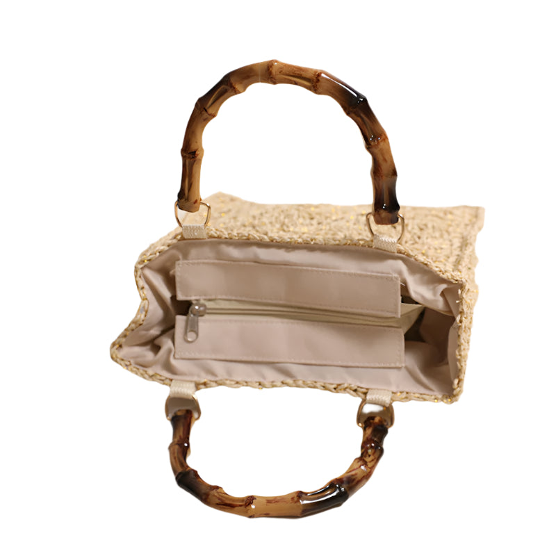 
                  
                    Bamboo Handle Straw Bag
                  
                