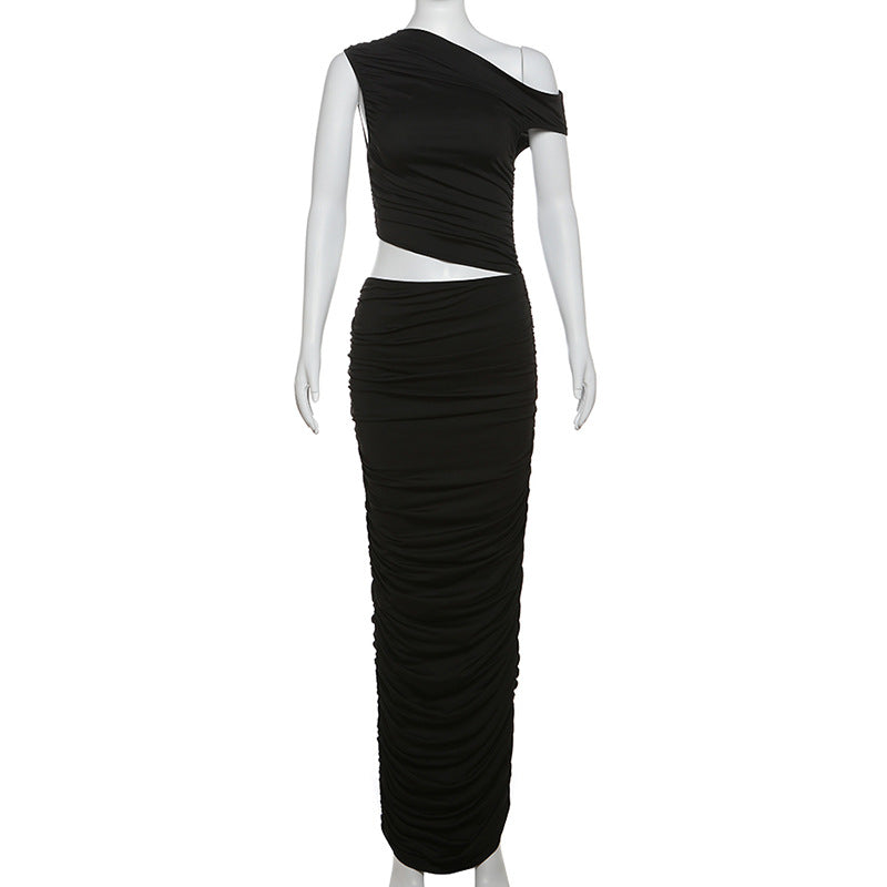 
                  
                    Oblique Cut Out Asymmetric Neckline Maxi Dress
                  
                