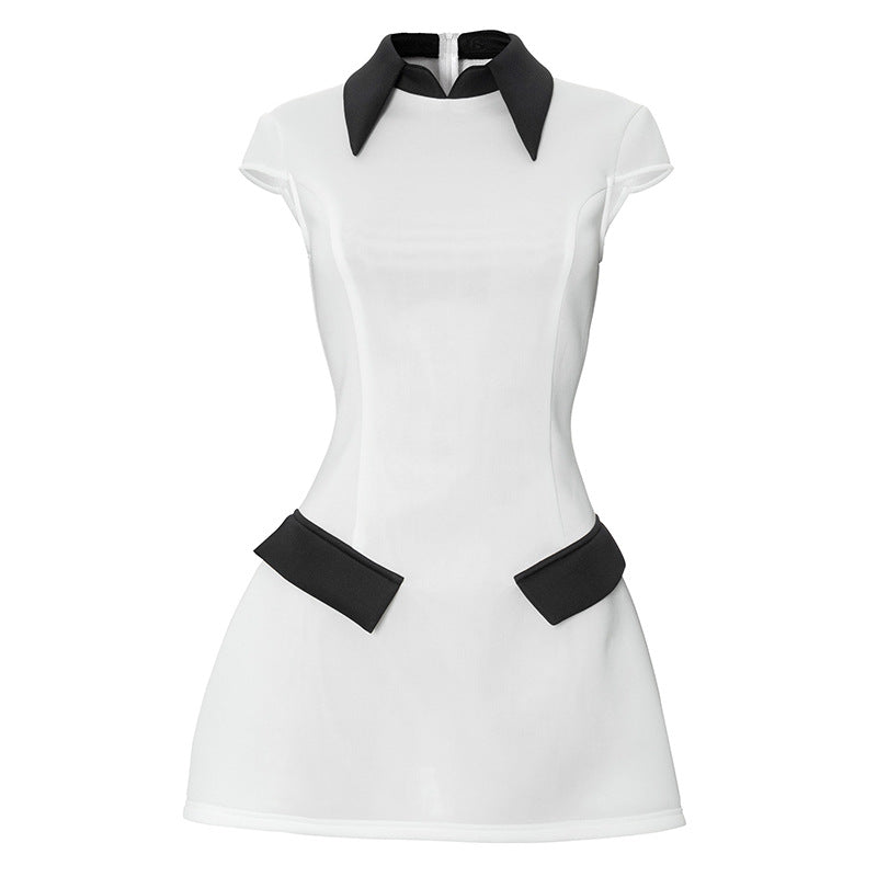 Cap Sleeve Collared Mini Dress