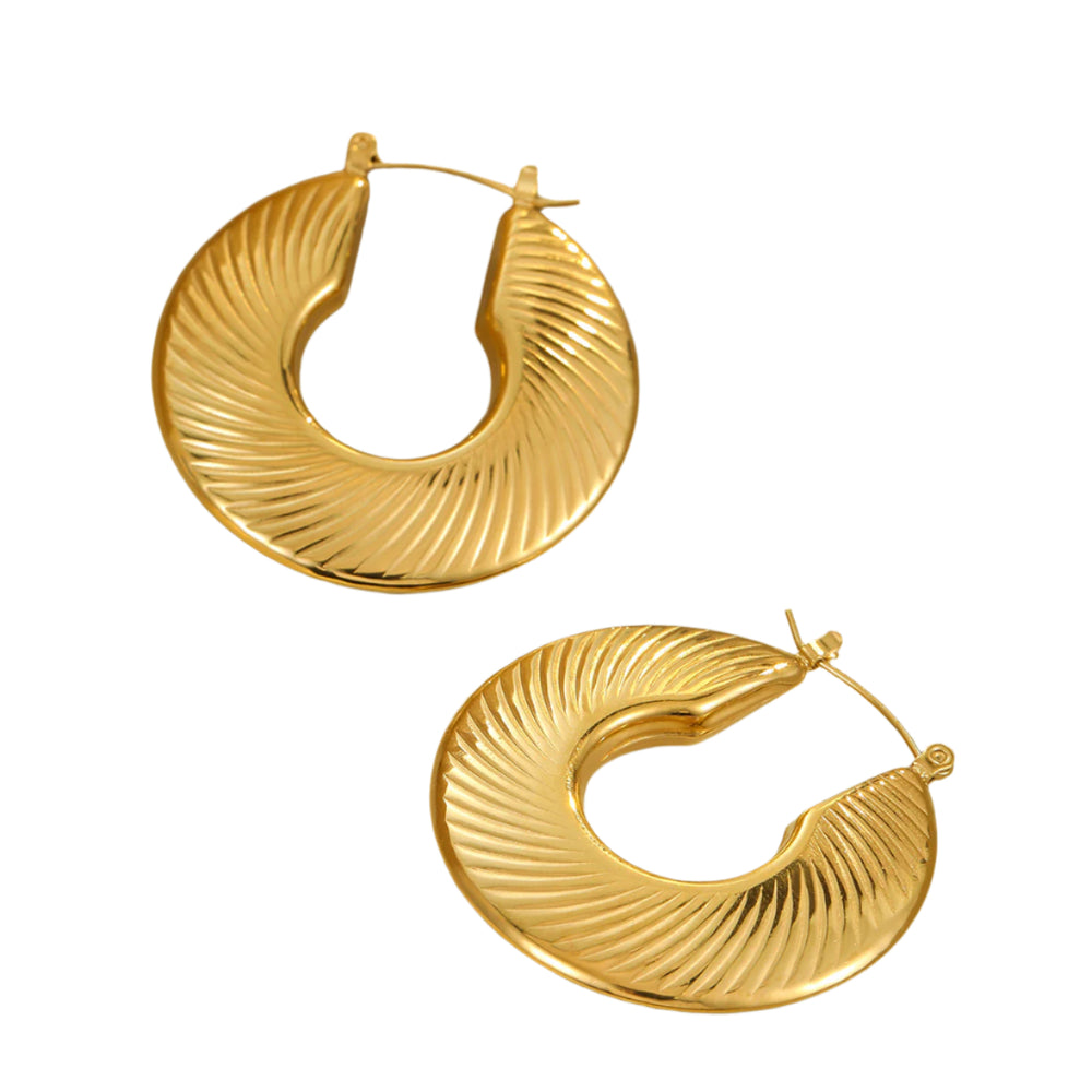 Textured Thin Gold Hoop Earrings