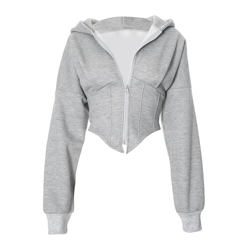 Zip Up Corset Bottom Hoodie