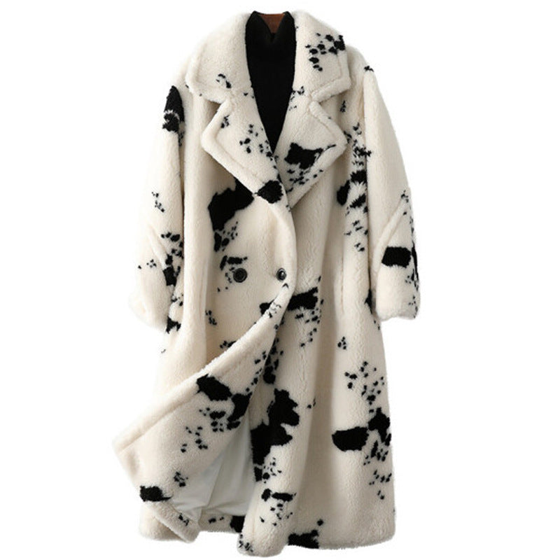 Cow Print Long Sleeve Coat