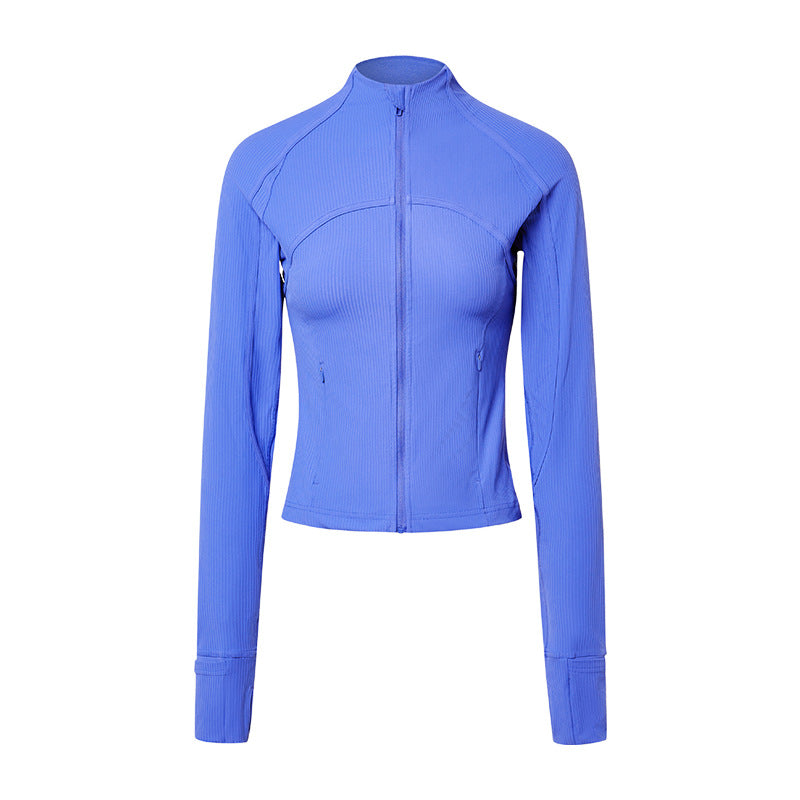 Ribbed Long Sleeve Thumbhole Yoga Jacket