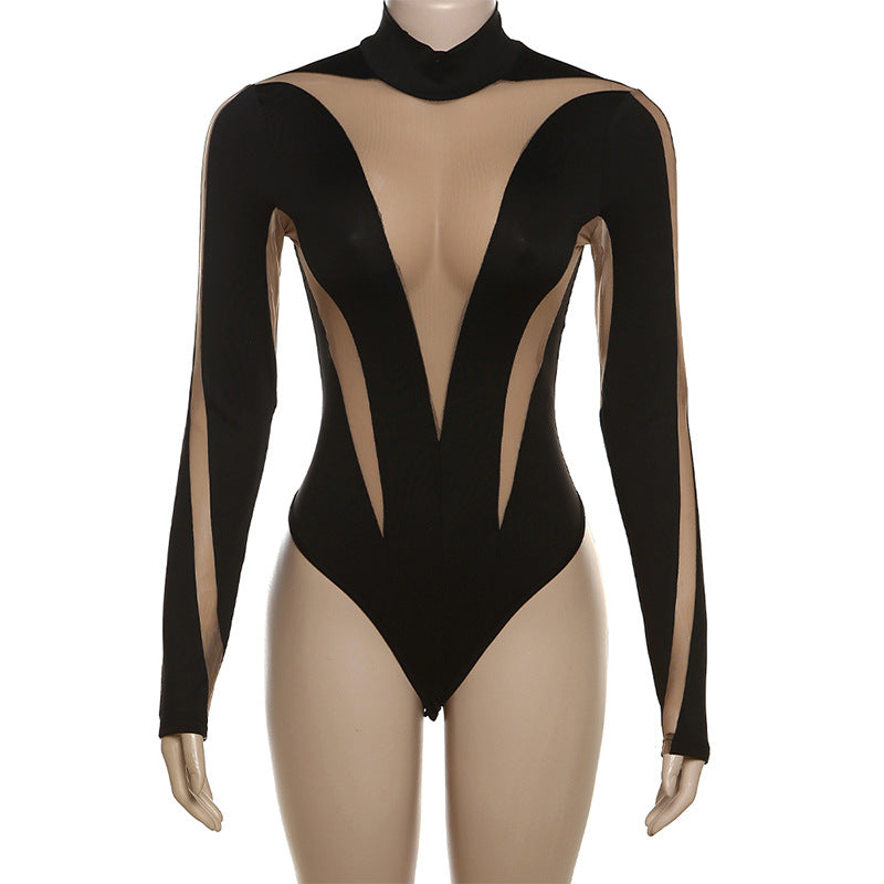 Sheer Cut Out Long Sleeve Bodysuit