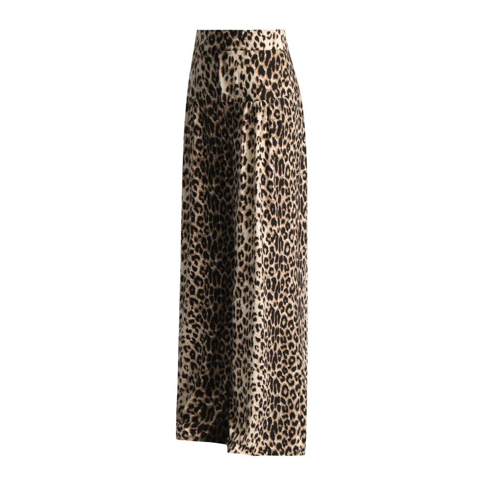 Leopard Print High Waist Wide Leg Pants