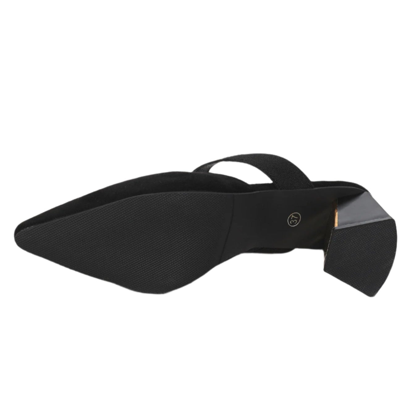 Pointed Toe Slip On Chunky Heels