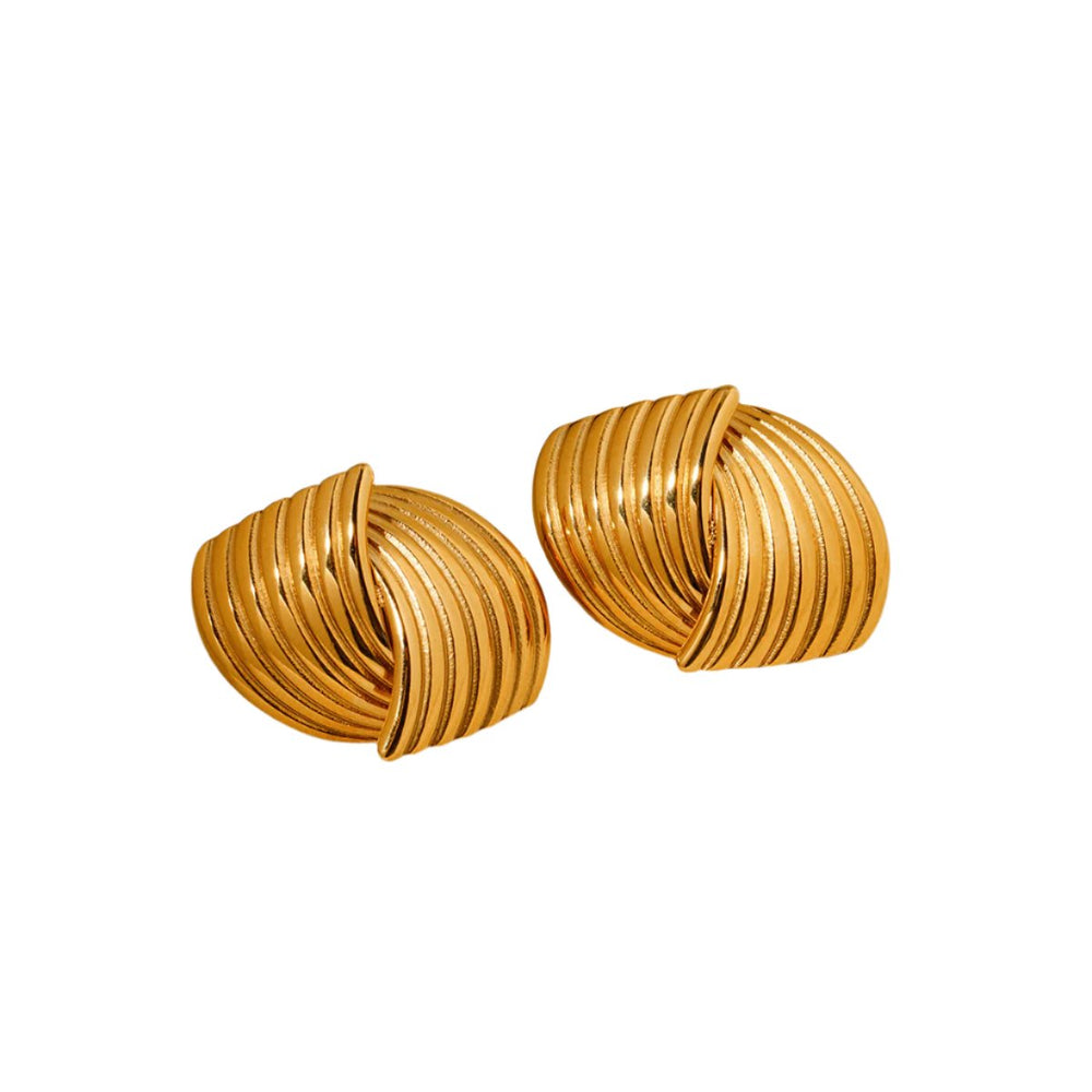 Striped Texture Staggered Stud Earrings