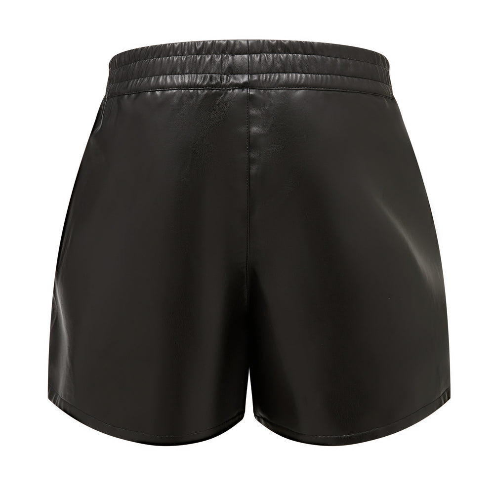 
                      
                        Elastic Waistband Faux Leather Shorts
                      
                    