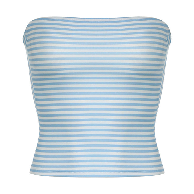 
                      
                        Striped Basic Tube Top
                      
                    