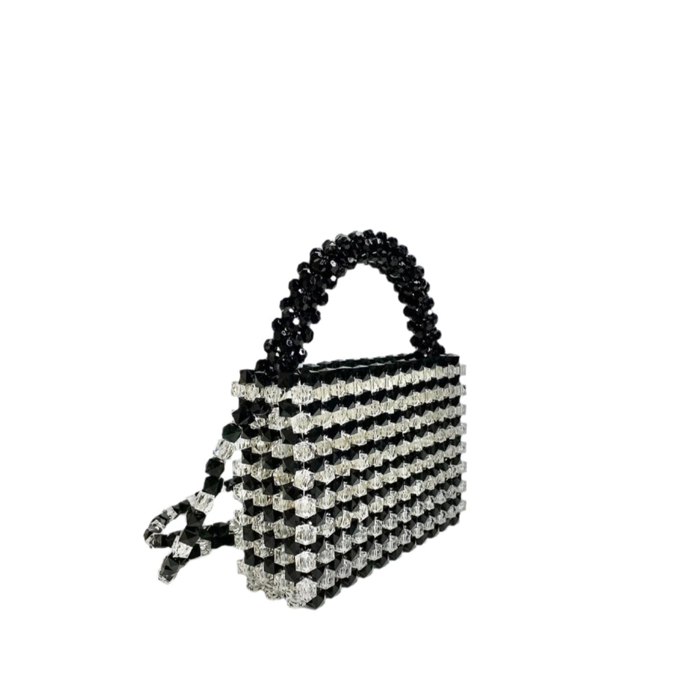 Beaded Handmade Top Handle Mini Bag
