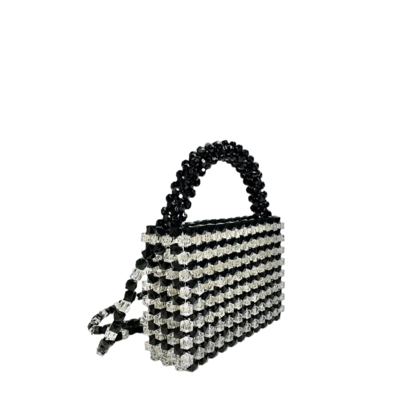 Beaded Handmade Top Handle Mini Bag