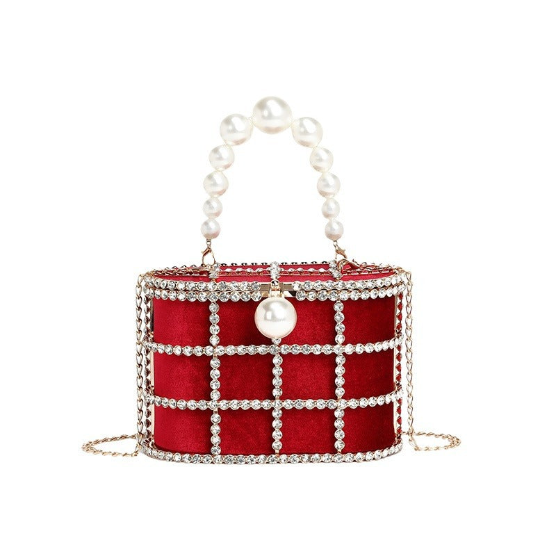 Pearl Top Handle Box Bag